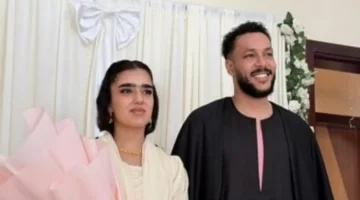 بفستان زفاف.. أول صورة تجمع ويجز مع زوجته تثير تفاعلاً واسعاً من الجمهور